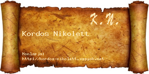 Kordos Nikolett névjegykártya
