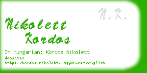 nikolett kordos business card